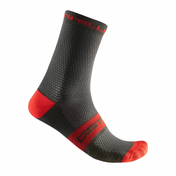 Castelli SUPERLEGGERA T 12 SOCK - Navy Green/Red