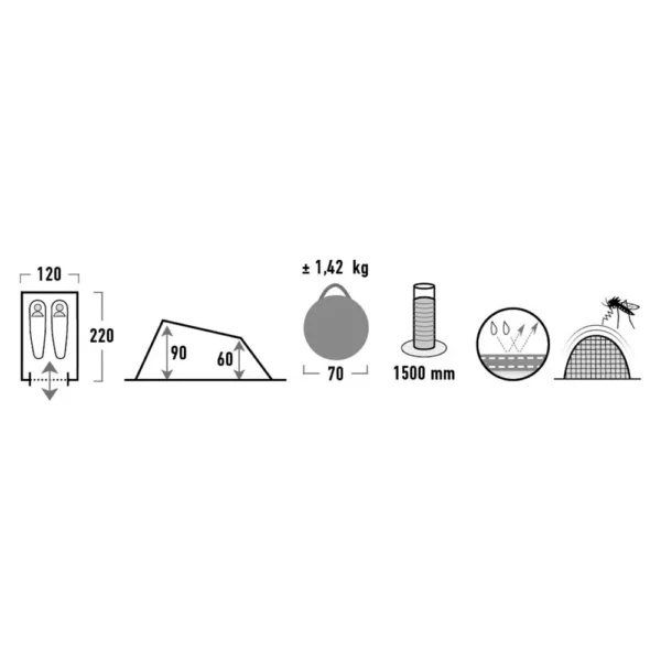High Peak Campo Tent - Green - Image 7