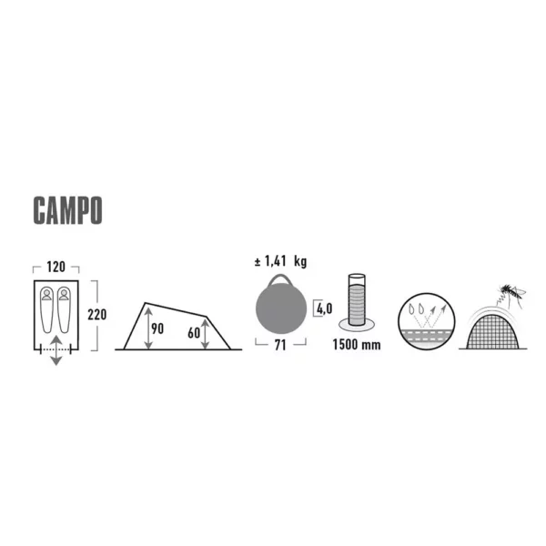 High Peak Campo Tent - Camouflage - Image 7