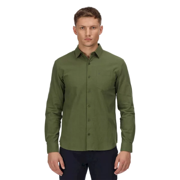 Regatta Men's Brycen Long Sleeve Shirt - Navy Green