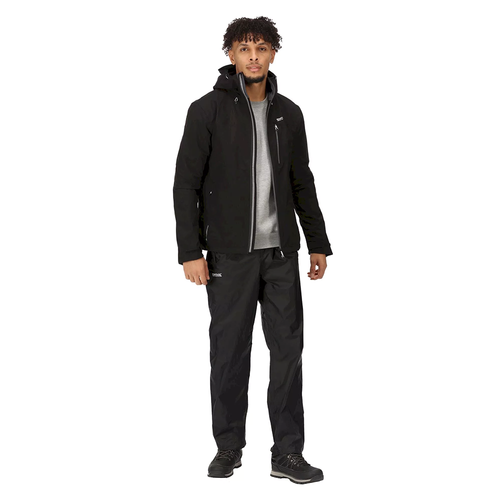 Regatta Men's Pack-It Waterproof Overtrousers - Black - Image 7