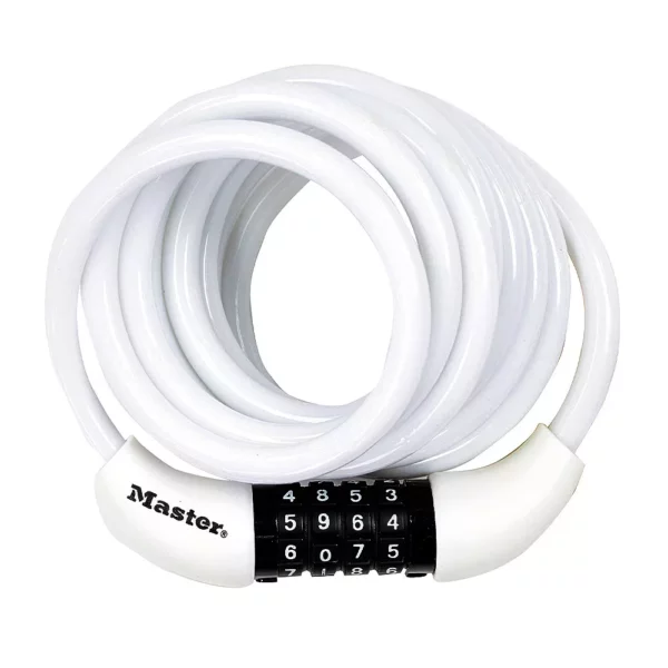 Master Lock Cable Lock Procol 1.8m - White