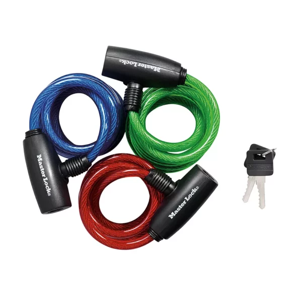 Master Lock Chains And Cable Locks TRI 1.8m - Green/Blue/Red