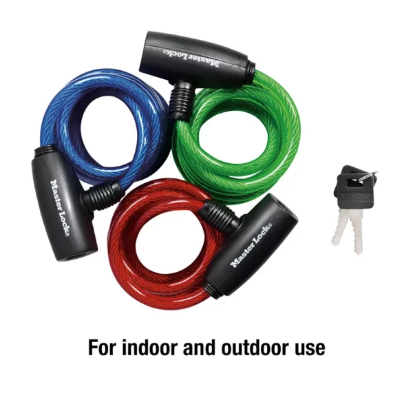 Master Lock Chains And Cable Locks TRI 1.8m - Green/Blue/Red - Image 4