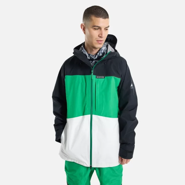 Burton Men's GORE-TEX 3L Treeline Jacket - True Black / Clover Green / Stout White - Image 3