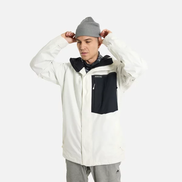 Burton Men's Powline GORE-TEX 2L Jacket - Stout White / True Black - Image 3