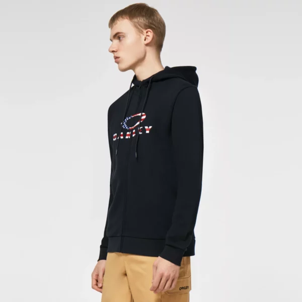 Oakley Bark FZ Hoodie 2.0 - Black/American Flag - Image 4