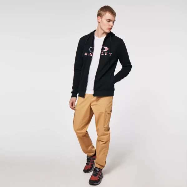 Oakley Bark FZ Hoodie 2.0 - Black/American Flag - Image 5