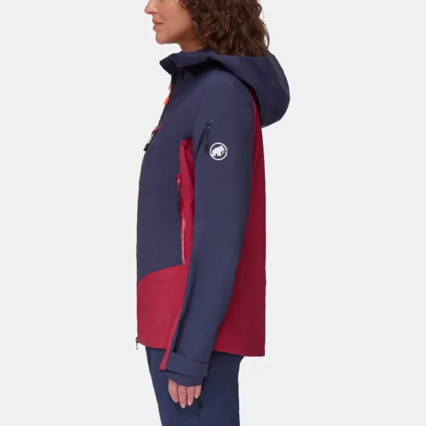 Mammut Women's Taiss Pro HS Hooded Jacket - Blood red / Marine - Image 4