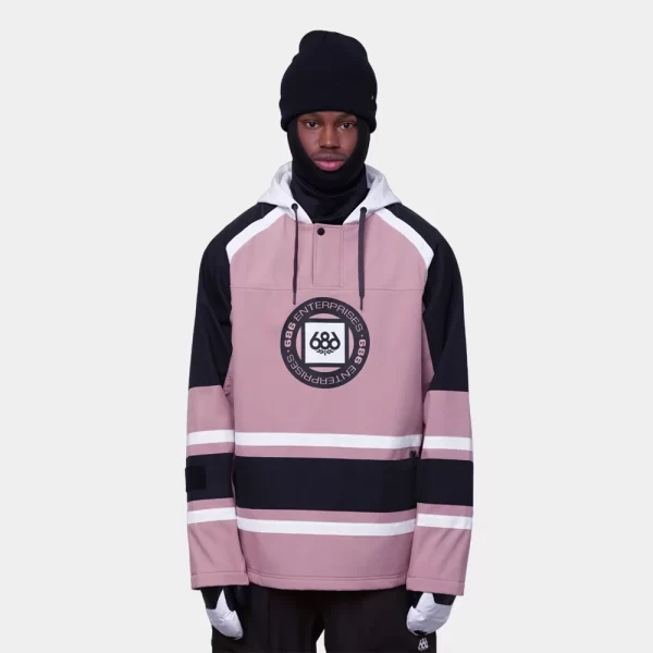 686 Men's Waterproof Slapshot Hoody - Dusty Mauve Colorblock