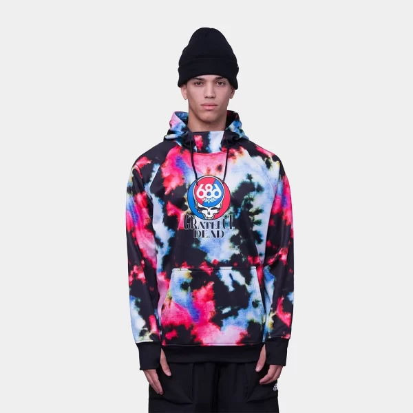 686 Men's Bonded Fleece Pullover Hoody - Grateful Dead Nebula Tie Dye