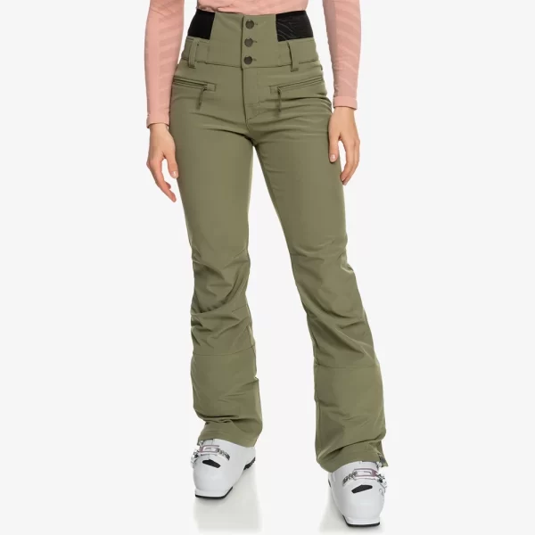 Roxy Women's Rising High Shell Snow Pants - Deep Lichen Green