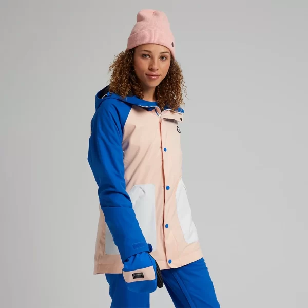 Burton Women's Eastfall Jacket - Lapis Blue / Peach Melba / Stout White