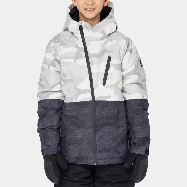 686 Boys' Hydra Insulated Jacket - White Camo Colorblock