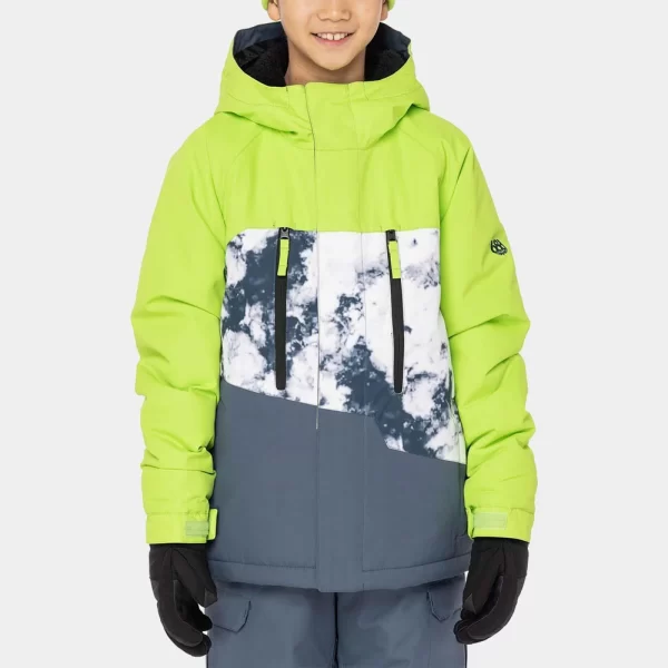 686 Boys' Geo Insulated Jacket - Green Flash Colorblock
