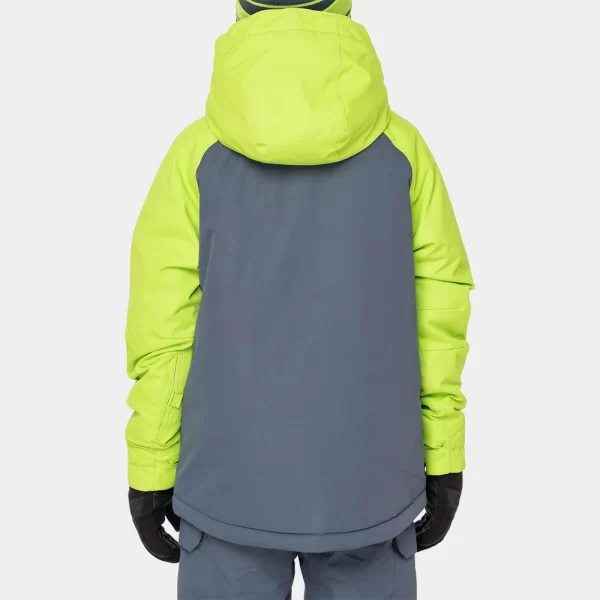 686 Boys' Geo Insulated Jacket - Green Flash Colorblock - Image 3
