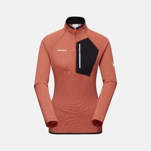 Mammut Women's Aenergy Light ML Half Zip Pull - Brick / Black - Image 4