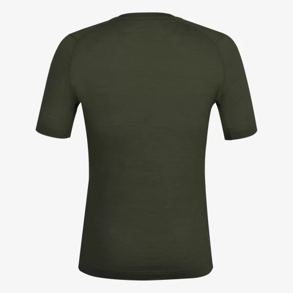 Salewa Men's Agner Merino T-Shirt - Green Dark Olive - Image 2