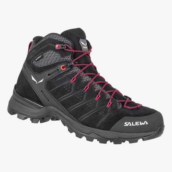 Salewa Women's Alp Mate Mid Waterproof Shoe - Blackout / Virtual Pink