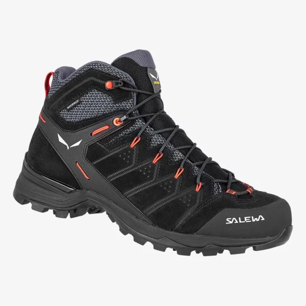 Salewa Men's Alp Mate Mid Waterproof Shoe - Blackout / Fluo Orange