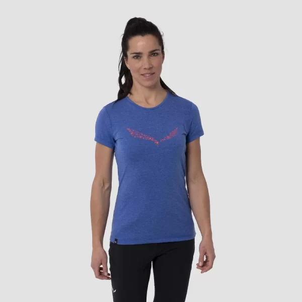 Salewa Women's Solidlogo Dri Release T-Shirt - Blue Electric Melange