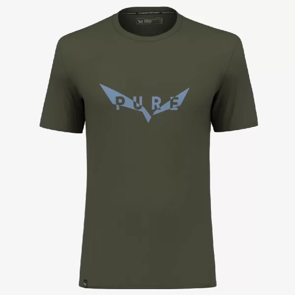 Salewa Men's Pure Eagle Dry T-Shirt - Green Dark Olive