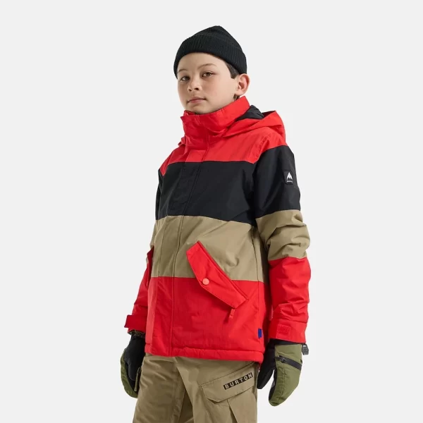 Burton Boys' Symbol 2L Jacket - Tomato / True Black / Kelp