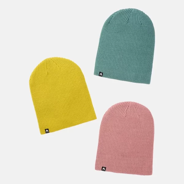 Burton Unisex Recycled DND Beanie (3 Pack) - Rock Lichen / Sulfur / Powder Blush