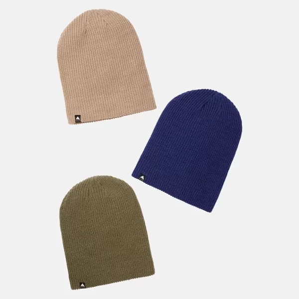 Burton Unisex Recycled DND Beanie (3 Pack) - Nightfall / Sandstone / Forest Moss