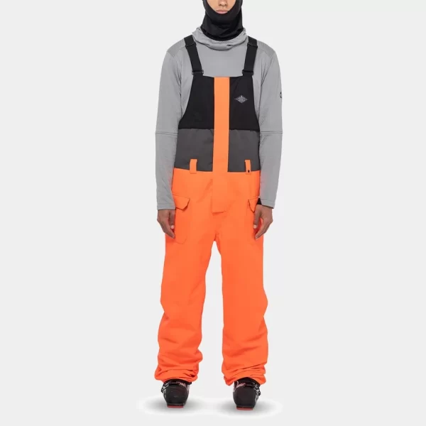 686 Men's Frontier Bib - Fluro Orange Clrblk - Image 3