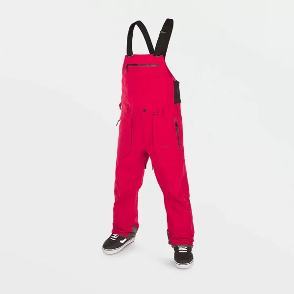 Volcom Men's Rain Gore Tex Bib Overall - Red