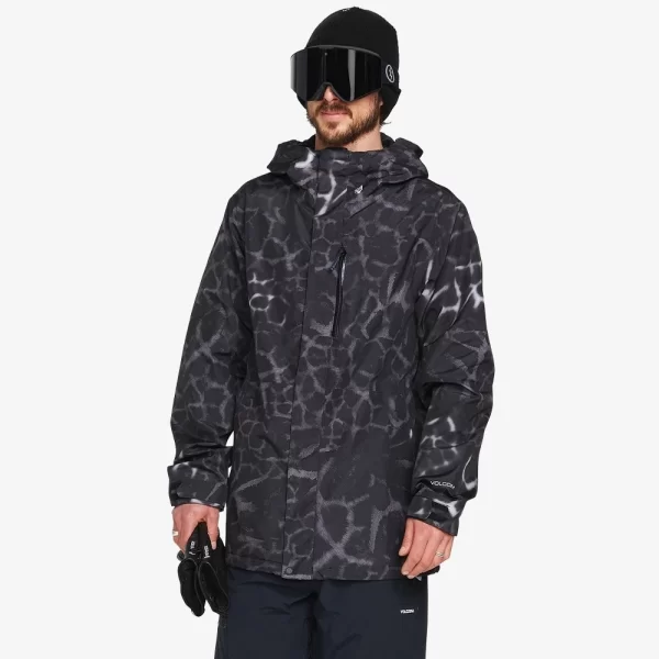 Volcom Men's L Gore-Tex Jacket - Black Giraffe