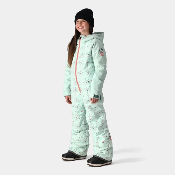 686 Girls' Shine Insulated One Piece - Hello Kitty Seaglass Bandana