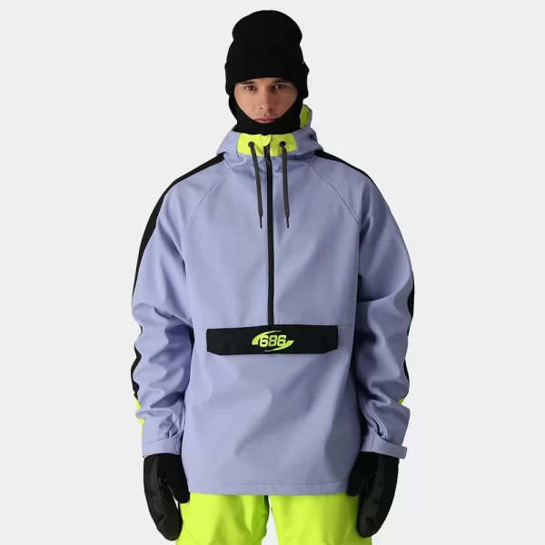 686 Men's Waterproof Anorak Jacket - Purple Impression Colorblock