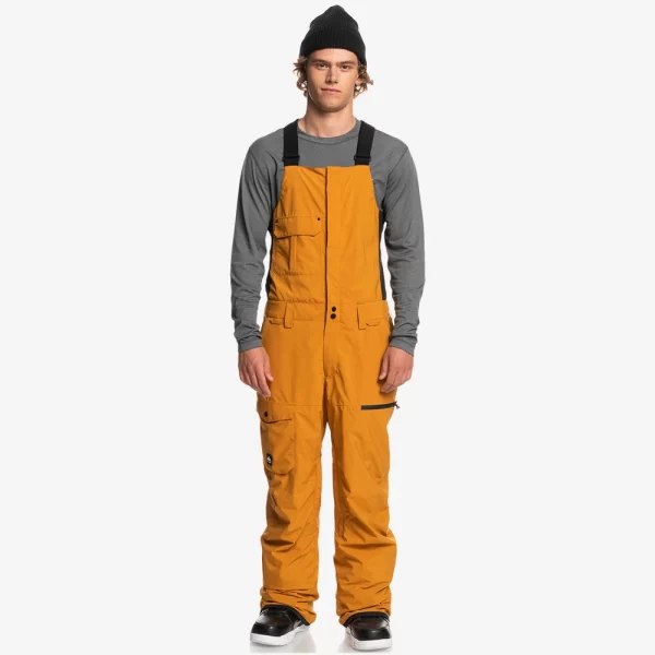 Quiksilver Men's Utility Shell Snow Bib Pants - Buckthorn Brown