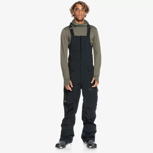 Quiksilver Men's Utility Shell Snow Bib Pants - True Black