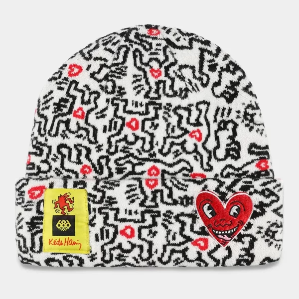 686 Men's 686 x Keith Haring Beanie - Keith Haring White