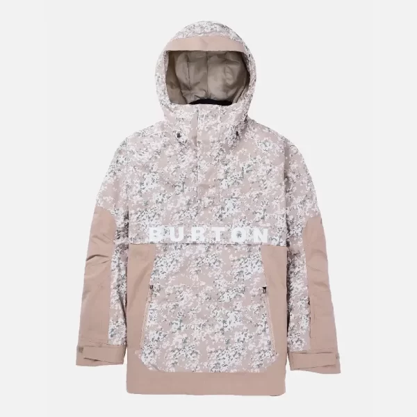 Burton Men's Frostner 2L Anorak Jacket - Snowfall Camo / Summit Taupe