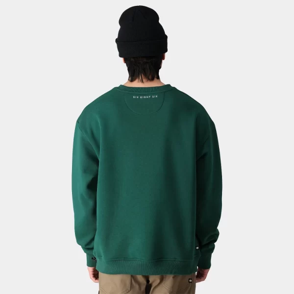 686 Men's Icon Premium Heavyweight Crew Sweatshirt - Dark Green - Image 2