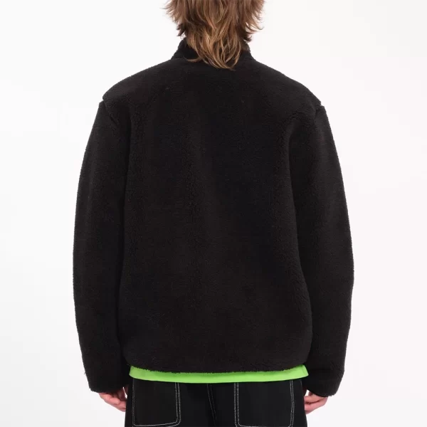 Volcom Men's Muzzer Fuzzar Zip Sherpa Sweatshirt - Black - Image 2
