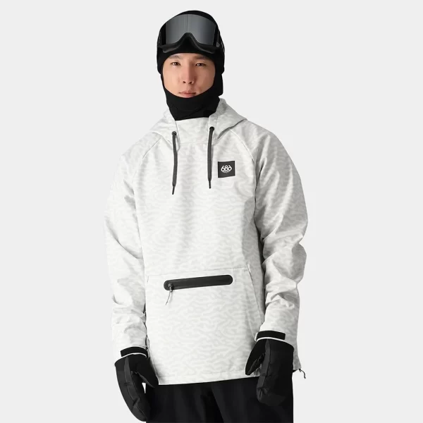 686 Men's Waterproof Hyperchromic Pullover Hoody - White Haze Hyperchromic