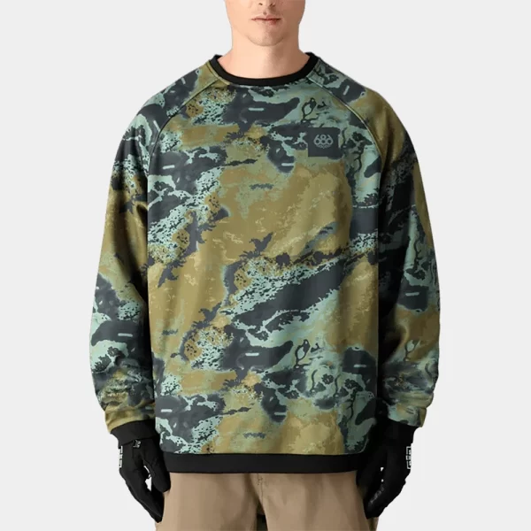 686 Men's Bonded Fleece Crew - Cypress Green Hemisphere