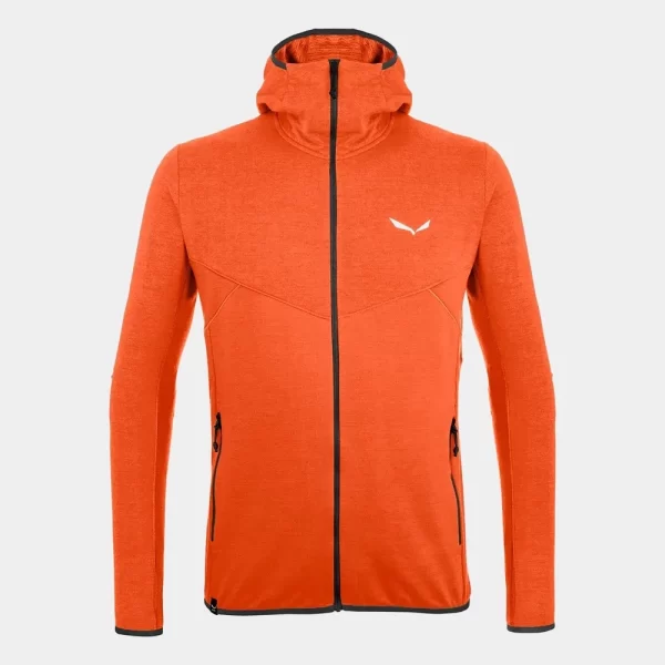 Salewa Men's Light Micro PL Full-Zip Hoody - Red Orange