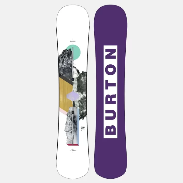 Burton Women's Hideaway Flat Top Snowboard - White / Purple