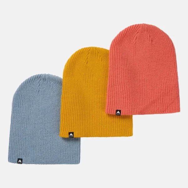 Burton Unisex Recycled DND Beanie (3 Pack) - Goldenrod / Dusty Blue / Peach Echo