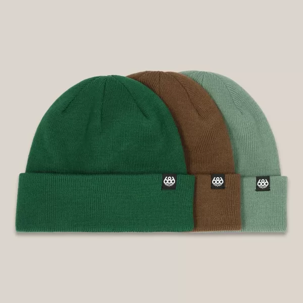 686 Men's Standard Roll-Up Beanie (3-Pack) - Assorted 2