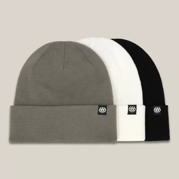 686 Men's Standard Roll-Up Beanie (3-Pack) - Assorted