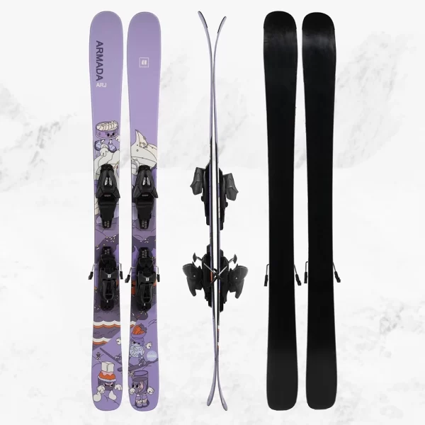 Armada Skis Kid's ARJ + C5 Ski and Binding - Purple / Black