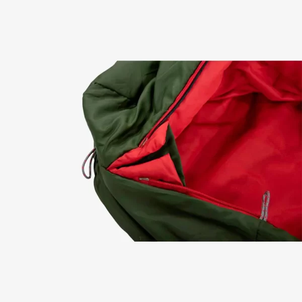 High Peak Pak 1000 Eco Sleeping Bag - Green / Red - Image 5