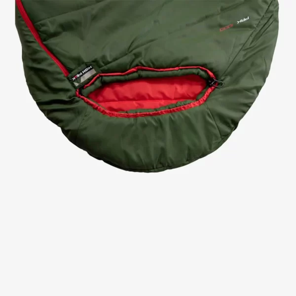 High Peak Pak 1000 Eco Sleeping Bag - Green / Red - Image 6